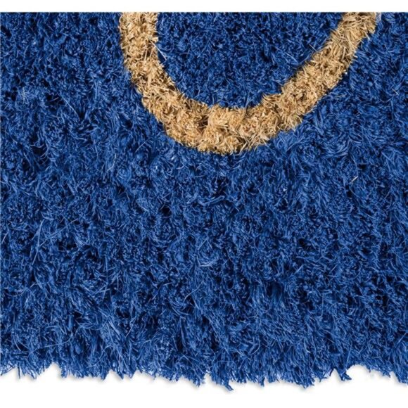 Hello Coir Fiber Doormat NonSlip Durable Outdoor/Indoor, Pet Friendly,18x30,Blue - Picture 2 of 7